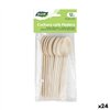 Set of Spoons Algon Brown Wood 13,8 cm 12 Pieces (24 Units)