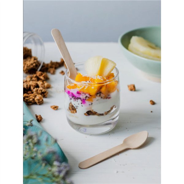 Set of Spoons Algon Brown Wood 13,8 cm 12 Pieces (24 Units)