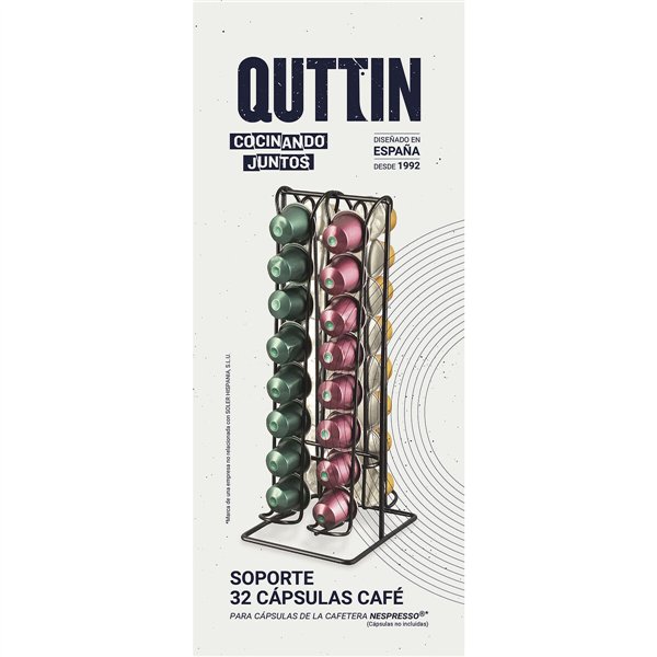 Coffee Capsule Organiser Quttin Black Iron (12 Units)