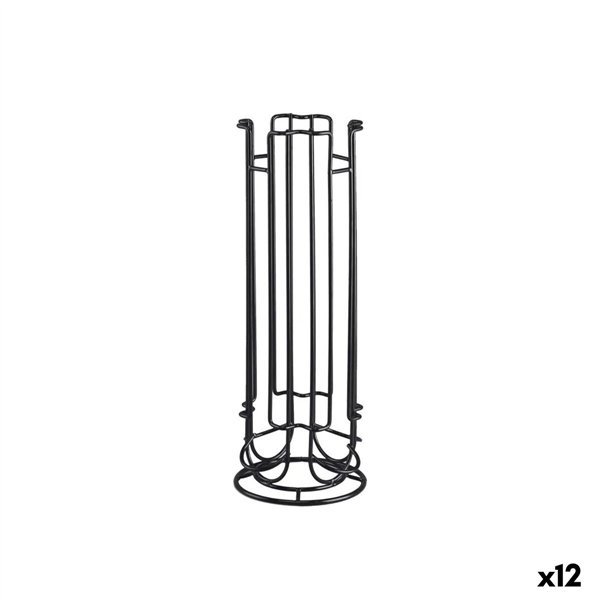 Coffee Capsule Organiser Quttin Black Iron 11,5 x 33 cm (12 Units)