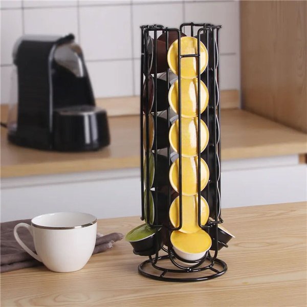 Coffee Capsule Organiser Quttin Black Iron 11,5 x 33 cm (12 Units)