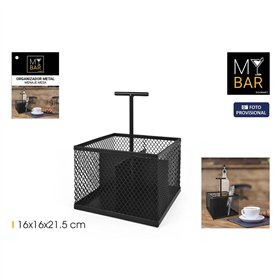 Organiser My Bar Black Metal 16 x 16 x 21,5 cm (8 Units)