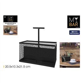 Organiser My Bar Black Metal 20,5 x 10,3 x 21,5 cm (8 Units)