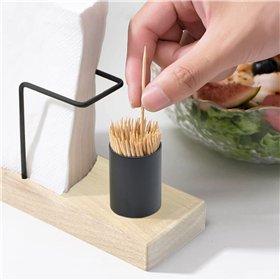 Napkin holder My Bar Brown Black Wood Iron 20 x 5,5 x 8 cm (12 Units)