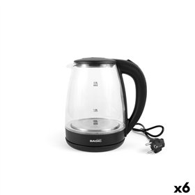 Kettle Basic Home Black Transparent Glass 1500 W 2 L (6 Units)