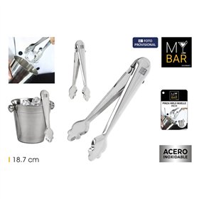 Ice Tongs My Bar Silver Stainless steel 18,7 x 3,5 x 2 cm (24 Units)