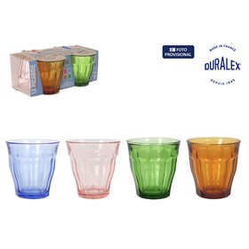 Set of glasses Duralex Picardie Multicolour Glass 250 ml 4 Pieces (12 Units)