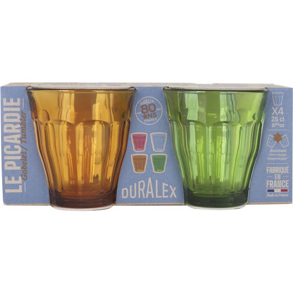 Set of glasses Duralex Picardie Multicolour Glass 250 ml 4 Pieces (12 Units)