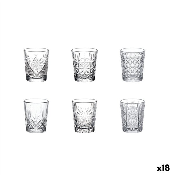 Set of Shot Glasses La Mediterránea Oman Transparent Glass 6 Pieces (18 Units)