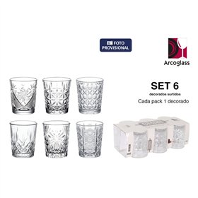 Set of Shot Glasses La Mediterránea Oman Transparent Glass 6 Pieces (18 Units)