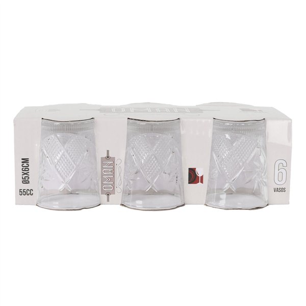 Set of Shot Glasses La Mediterránea Oman Transparent Glass 6 Pieces (18 Units)