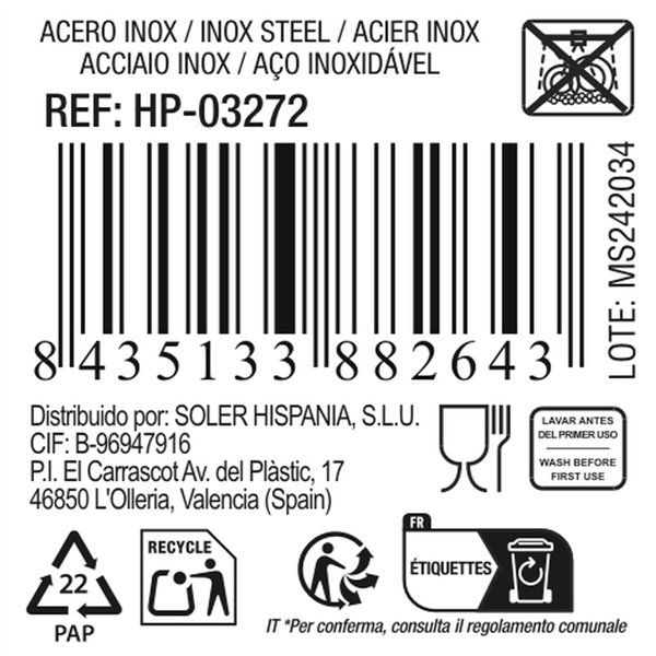 Cocktail Spoon Neutro Top Silver Stainless steel 3,7 x 27,8 cm 24 Units