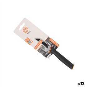 Peeler Knife MasterChef Black Silver Stainless steel 7,5 cm (12 Units)