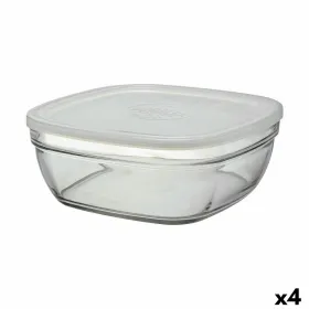 Lunch box Quttin Textury Transparent Borosilicate Glass Rectangular 1,5 L (6 Units)