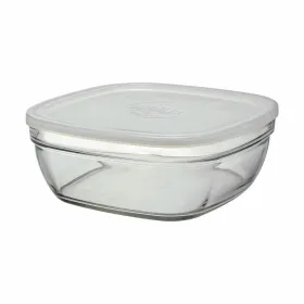 Lunch box Quttin Textury Transparent Borosilicate Glass Rectangular 1,5 L (6 Units)