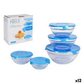 Lunch box Quttin Textury Transparent Borosilicate Glass 750 ml (6 Units)
