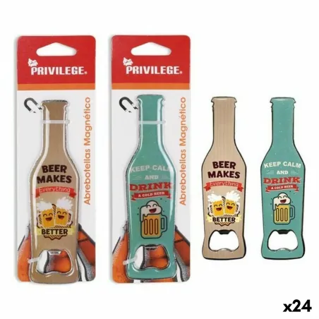Bottle opener Privilege 140988 4 x 14 x 0,5 cm (24 Units)
