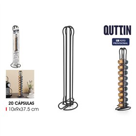 Coffee Capsule Organiser Quttin Black Iron (12 Units)