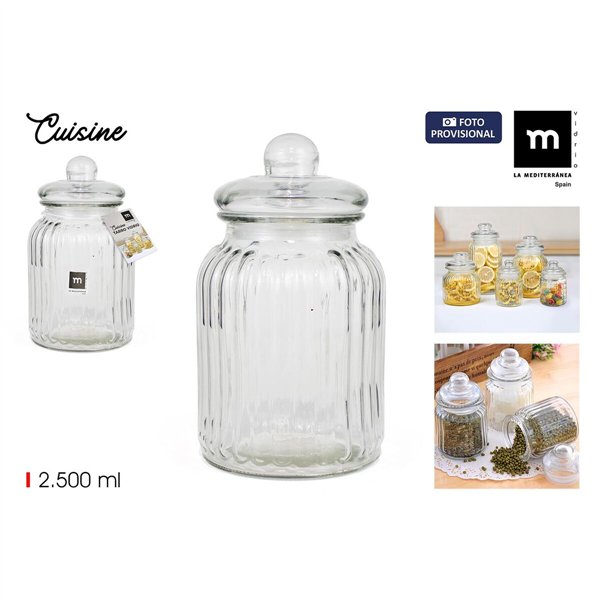 Jar La Mediterránea CUISINE Transparent 2,5 L (6 Units)
