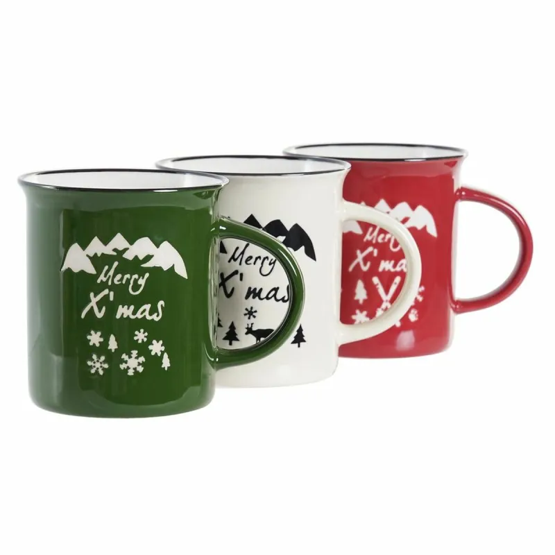 Set of Mugs with Saucers Luminarc Carine N&b White Black Glass 220 ml (12 Pieces)