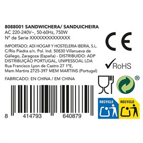 Sandwich Maker Dcook Gallery White 750 W 750 W