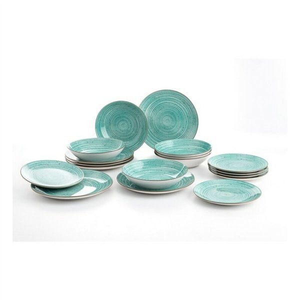 Dinnerware Set Quid Montreal Ceramic Turquoise Stoneware 18 Pieces