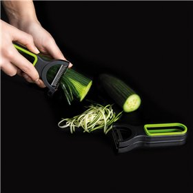 Fruit and Vegetable Peeler Quid Veggy Metal Green (3 Units) (19 x 10 x 5 cm)