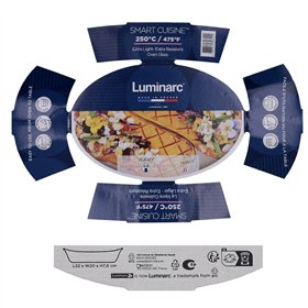 Oven Dish Luminarc Smart Cuisine White Glass 34 x 25 cm