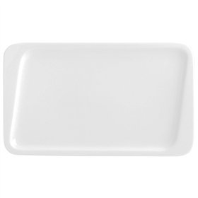 Flat plate Quid Chef Ceramic White 30 x 18 cm (6 Units) (Pack 6x)