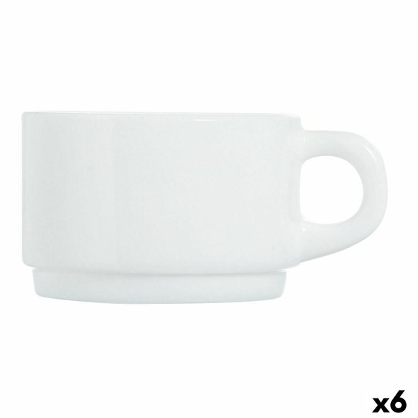Set of Mugs Luminarc Apilable White 280 ml Stackable (6 Units)