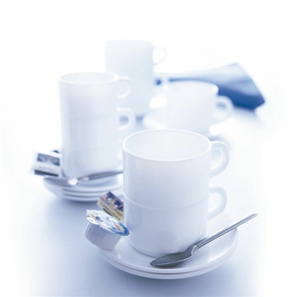Set of Mugs Luminarc Apilable White 280 ml Stackable (6 Units)