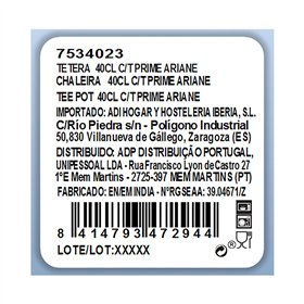 Teapot Ariane Ceramic White (40 cl) (40 CL)