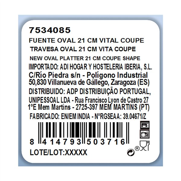 Serving Platter Ariane Ceramic White (Ø 21 cm)