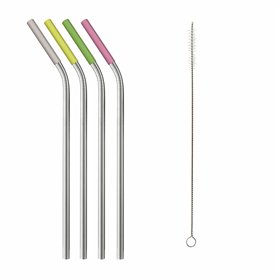 Reusable Straws Koala Bodega Stainless steel Multicolour 5 Pieces