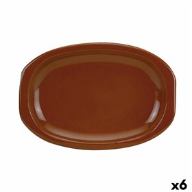 Serving Platter Raimundo Barro Profesional Baked clay Brown 6 Units 36 x 25 cm