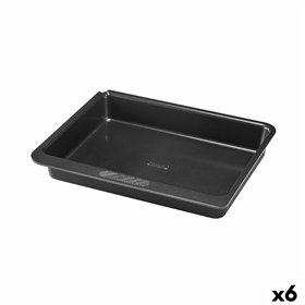 Oven Mould Pyrex Magic Squared Rectangular Black Metal 24 x 24 cm (6 Units)