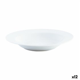 Deep Plate Quid Basic White Ceramic Ø 21,5 cm (12 Units)