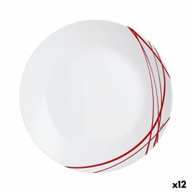 Flat plate Arcopal Domitille Rojo Bicoloured Glass 25 cm (12 Units)