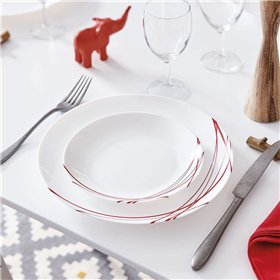 Deep Plate Arcopal Domitille Bicoloured Glass (20 cm) (12 Units)