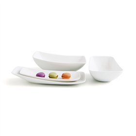 Flat plate Ariane Vital Rectangular Ceramic White (29 x 15,5 cm) (6 Units)
