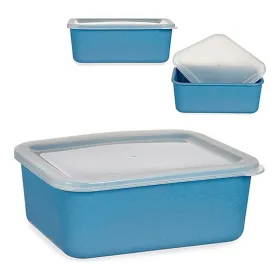 Storage Box with Lid Dark blue Bamboo Melamin Corn starch