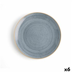 Flat plate Ariane Terra Ceramic Blue (24 cm) (6 Units)