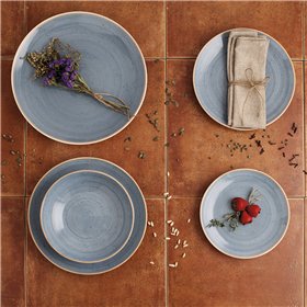 Flat plate Ariane Terra Ceramic Blue (24 cm) (6 Units)