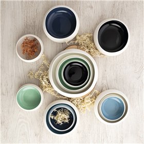 Deep Plate Ariane Organic Ceramic Black 16 cm (6 Units)