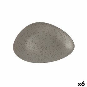 Flat plate Ariane Oxide Triangular Ceramic Grey (Ø 29 cm) (6 Units)