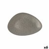Flat plate Ariane Oxide Triangular Ceramic Grey (Ø 29 cm) (6 Units)
