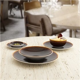 Deep Plate Ariane Coupe Decor Ceramic Brown (20 cm) (6 Units)