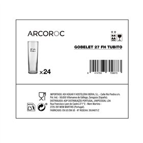 Set of glasses Arcoroc Tubito Transparent Glass 270 ml Tube 24 Units