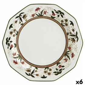 Flat Plate Queen´s By Churchill Assam Floral Ceramic China crockery Ø 27 cm (6 Units)