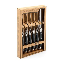 Meat Knife Set Lou Laguiole Rustic 6 Units 13 cm